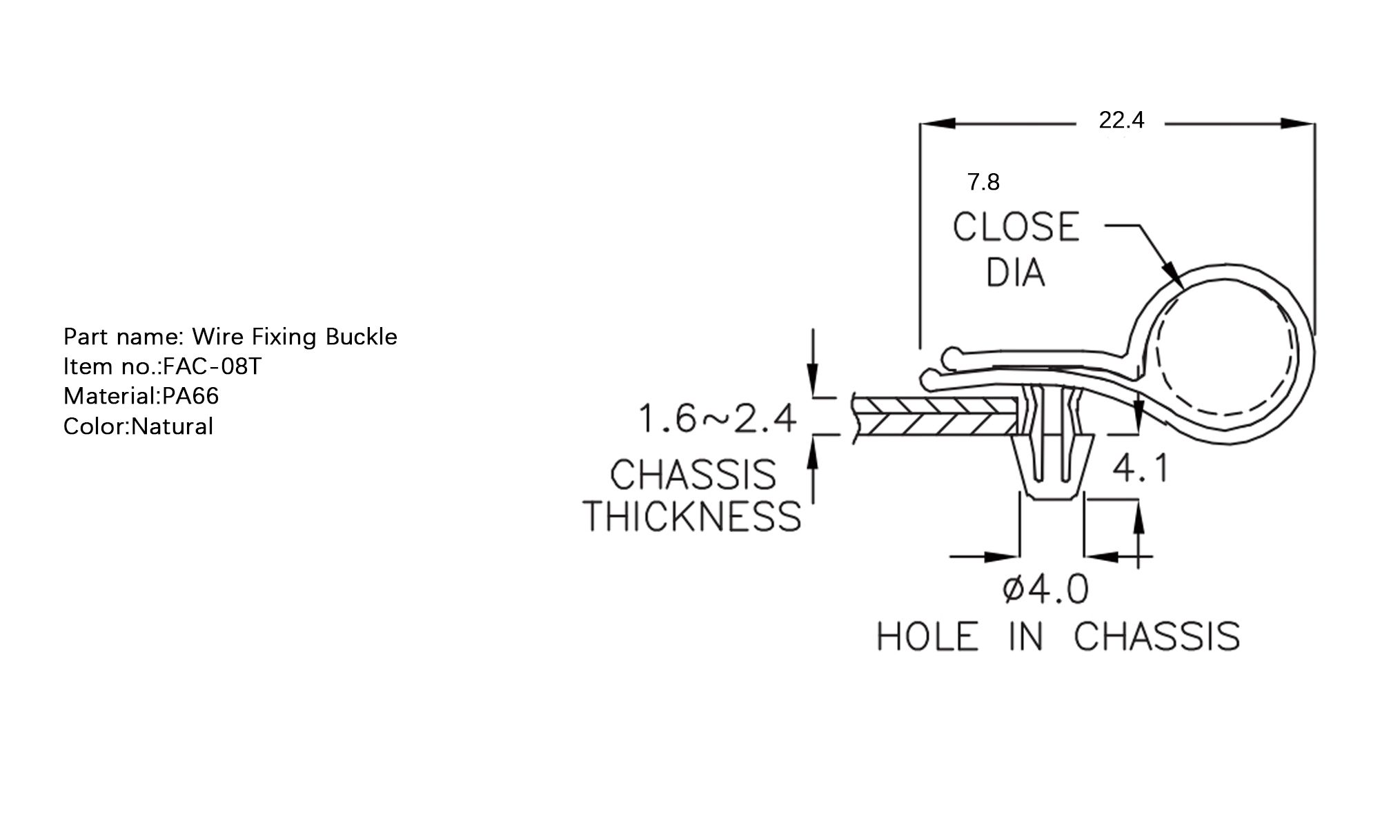 Wire Fixing Buckle FAC-08T